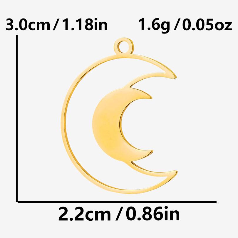 5pcs Gold Color Pvd Stainless Steel Witch Knot Snake Blood Moon Pendants For Jewelry Making Supplies DIY Keychain Earrings Charm