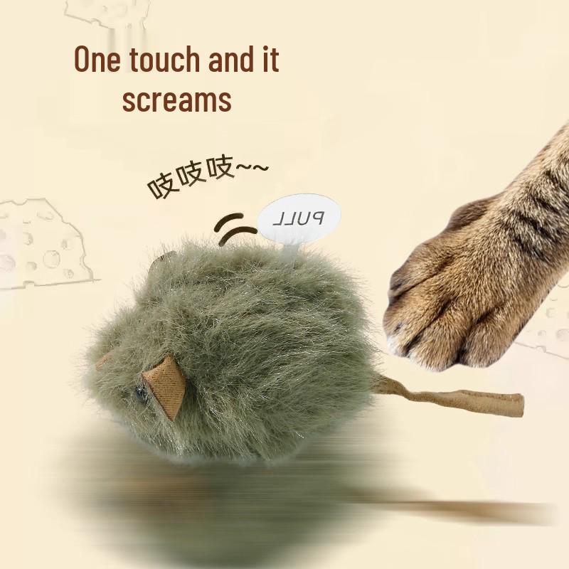 Smart Sensing Chirping Mouse Cat Toy: Light-Activated Sound Plush for Self-Play and Boredom Relief