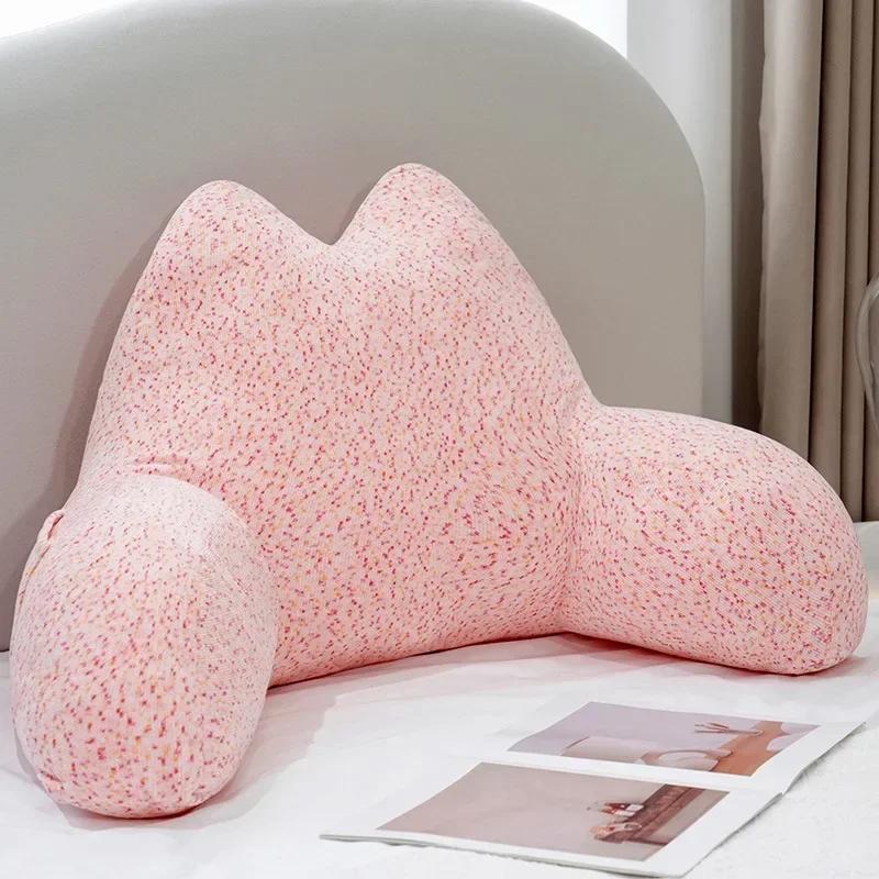 Solid Color Simple Plush Backrest Can Be Disassembled and Washed Home Sofa Protect The Waist Soft Cushion Large Size Pillow
