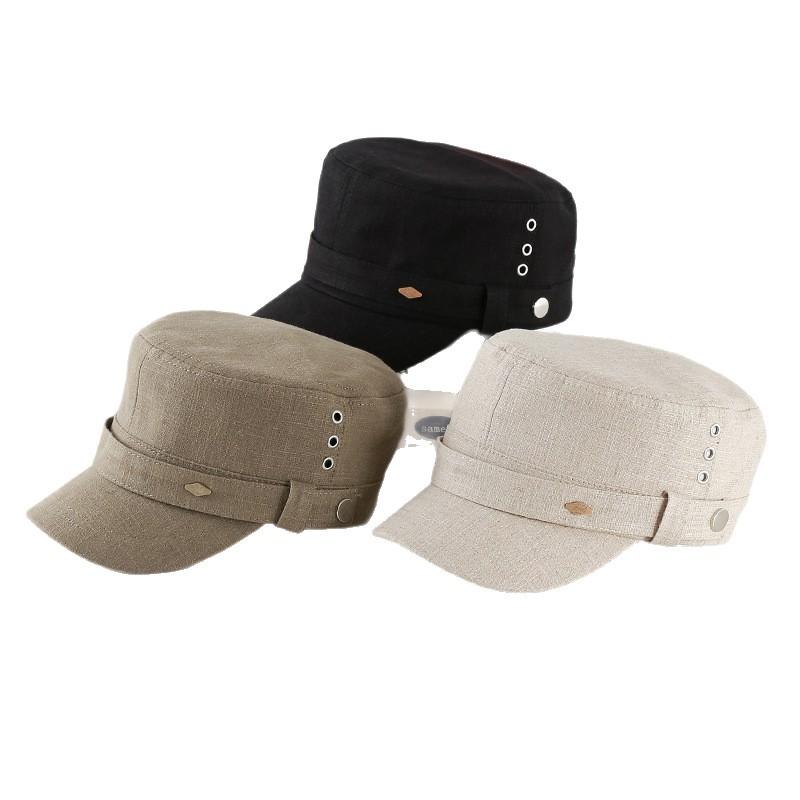 Neuer Retro-Nieten-Flachkappenhut Damen Frühling Sommer Mode Lässig Atmungsaktiv Gesicht Klein Reit-Militärhut