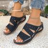 Fashion Women Wedge Sandals Orthopedic Open Toe Sandals Vintage Anti-Slip Leather Casual Female Platform Retro Shoes New Slides Women
