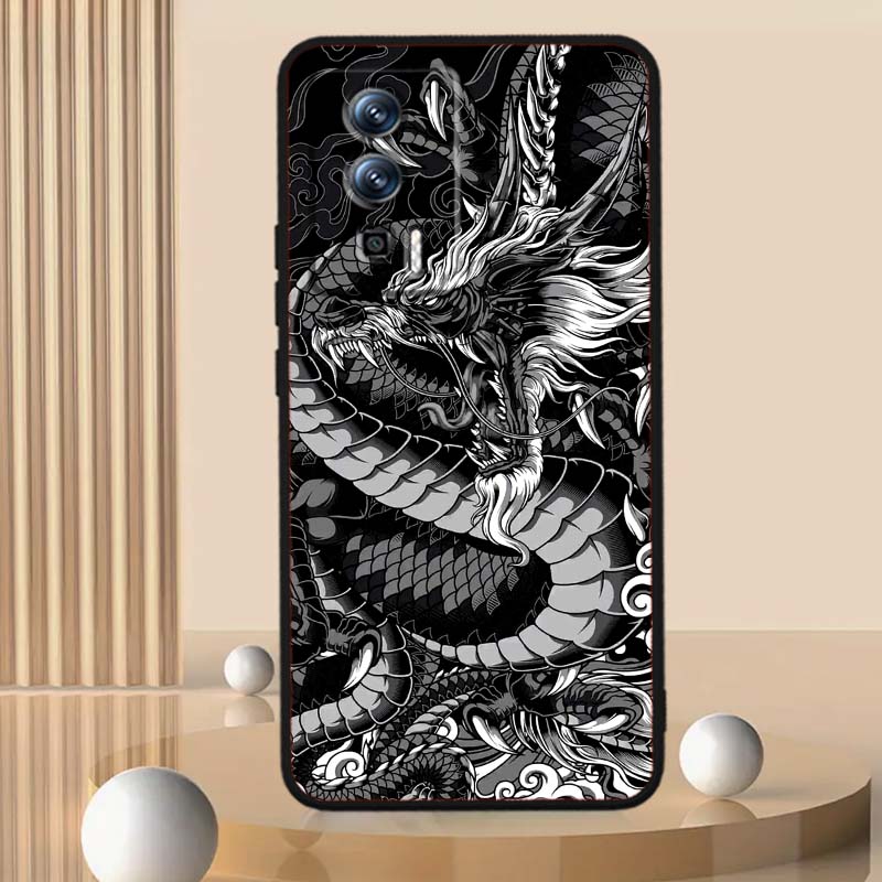 Anime Dragon Design Phone Case For Xiaomi Redmi 12 13C 12C 13 10C 9T A2 9A 9C 7A Note 10S 8T 10 9 8 Pro 4G 5G Black