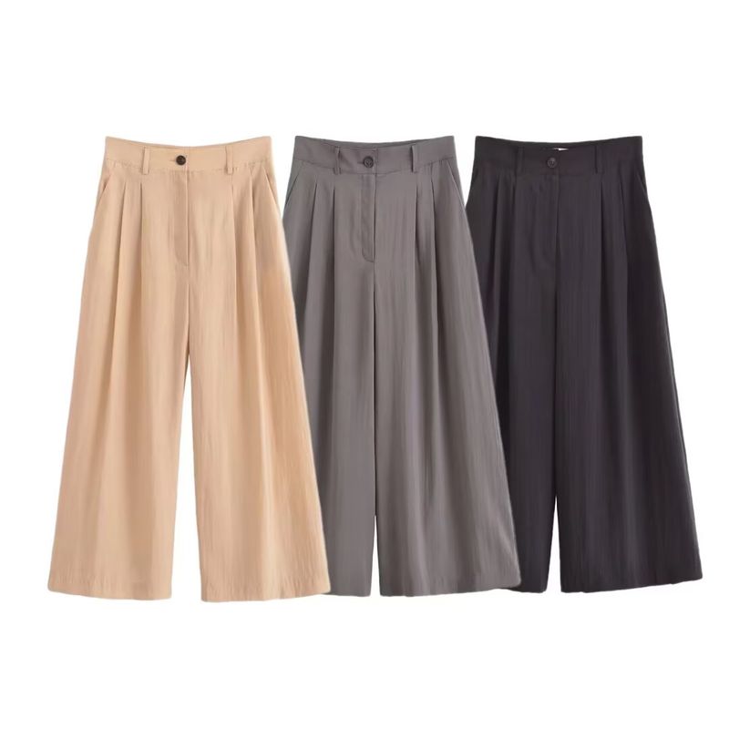 Kaslead New Arrival Women's Fashion Style Fashion Casual Easiest for Match Simple Straight Pleated Pants 7149270