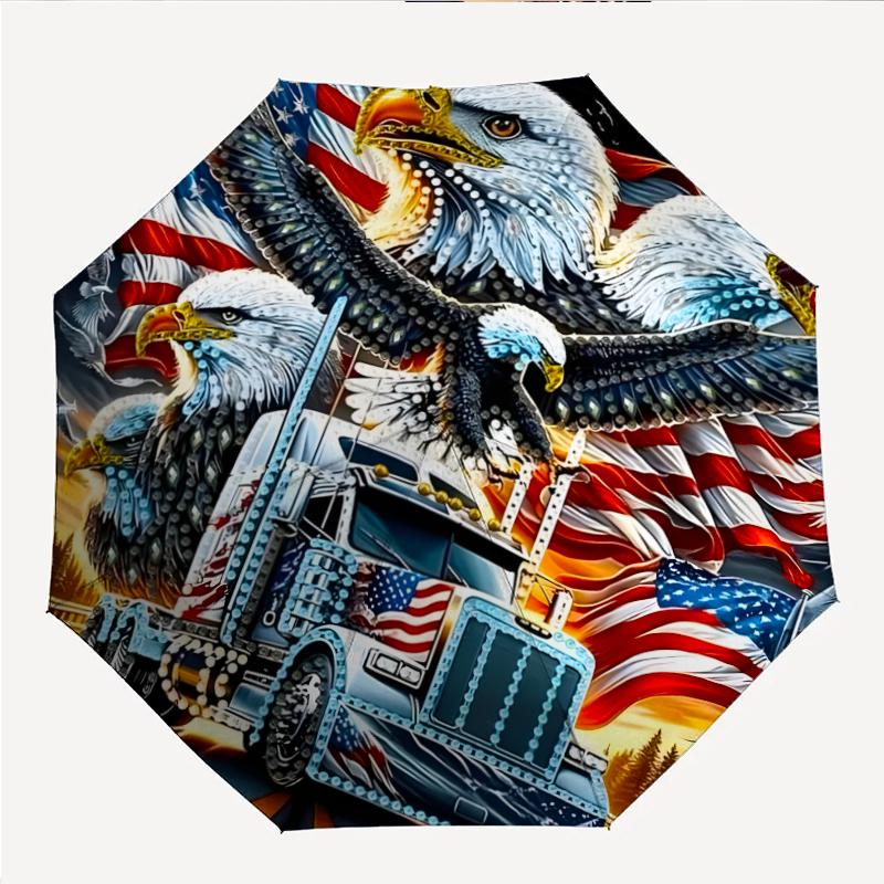 Eagle Fashionable Automatic Opening/Closing Folding Umbrella. Portable and Foldable, Ideal for Gift, Travel, and Daily Use.