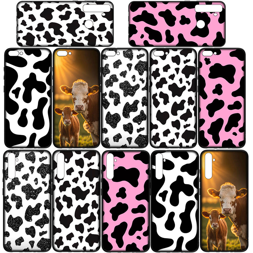 For Motorola Moto Edge 70 60 50 G54 G04 G24 G15 G86 Samsung Galaxy S25 iPhone 17 16 15 Xiaomi Redmi Note 14 13 Pro Max Phone Case Cow Print Cover