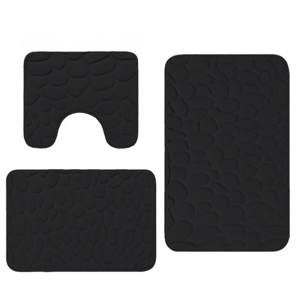 Ultra-Soft 3pcs Memory Sponge Bath Mat Set Soft Comfortable Bathroom Rug For Wash Basin Bathtubs Side