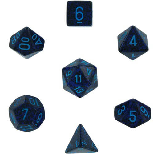 D7 Die Set Dice Speckled Poly (7 Dice) (Cobalt)