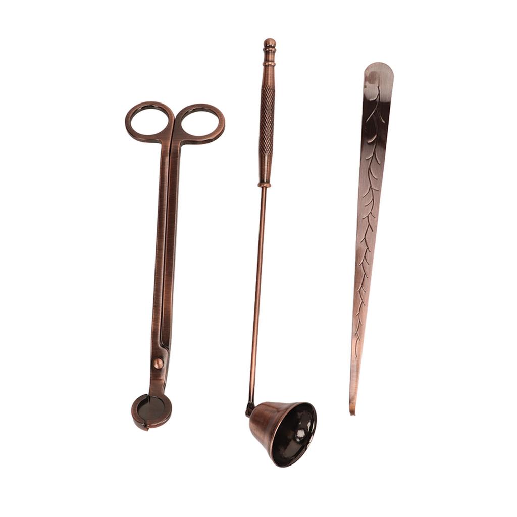 3pcs Candle Accessory Set Stainless Steel Care Kit 3 In 1 Bronze Scented Candles Trimmer Set
