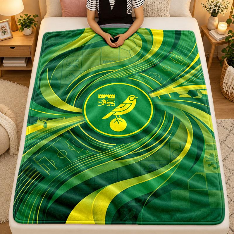 Flannel BlanketNorwich City Football Warm Soft Throw Blanket for Indoor Sofa Bed Living Room Use