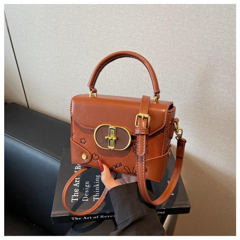 Retro tragbare kleine quadratische Tasche kontrastfarbene Umhängetasche Damen neue modische vielseitige Pendler-Schultertasche