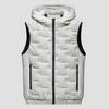 Muži podzim zima zesílená vesta s kapucí kapsy bez rukávů zip léga vesta kabát péřová vesta svrchní oblečení streetwear
