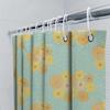 Yellow Blue Shower Curtain Floral Printed Bathroom Decoration For Home Decor Modern Waterproof Fabric Bath Mat Cover Size 72X84