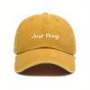 Urban Style Retro Washed 'Just Pray' Print Fashion Baseball Cap Unisex Adjustable Sun Protection Peaked Cap