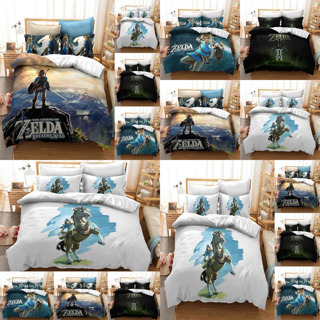 The Legend Of Zelda Colorful Cartoon Bedding Set Queen King Size Soft Material Patterned