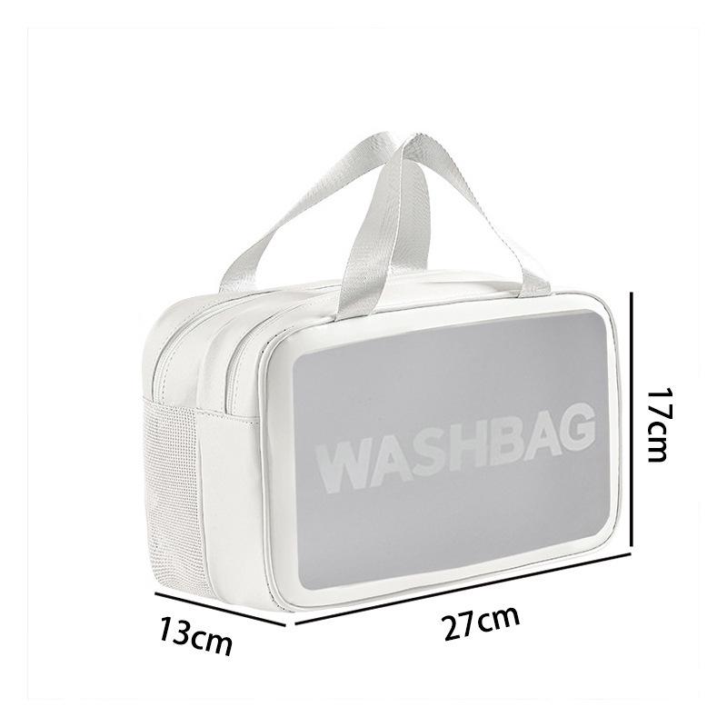 Large Portable Transparent PVC Toiletry Bag - Frosted, High Capacity Travel Storage
