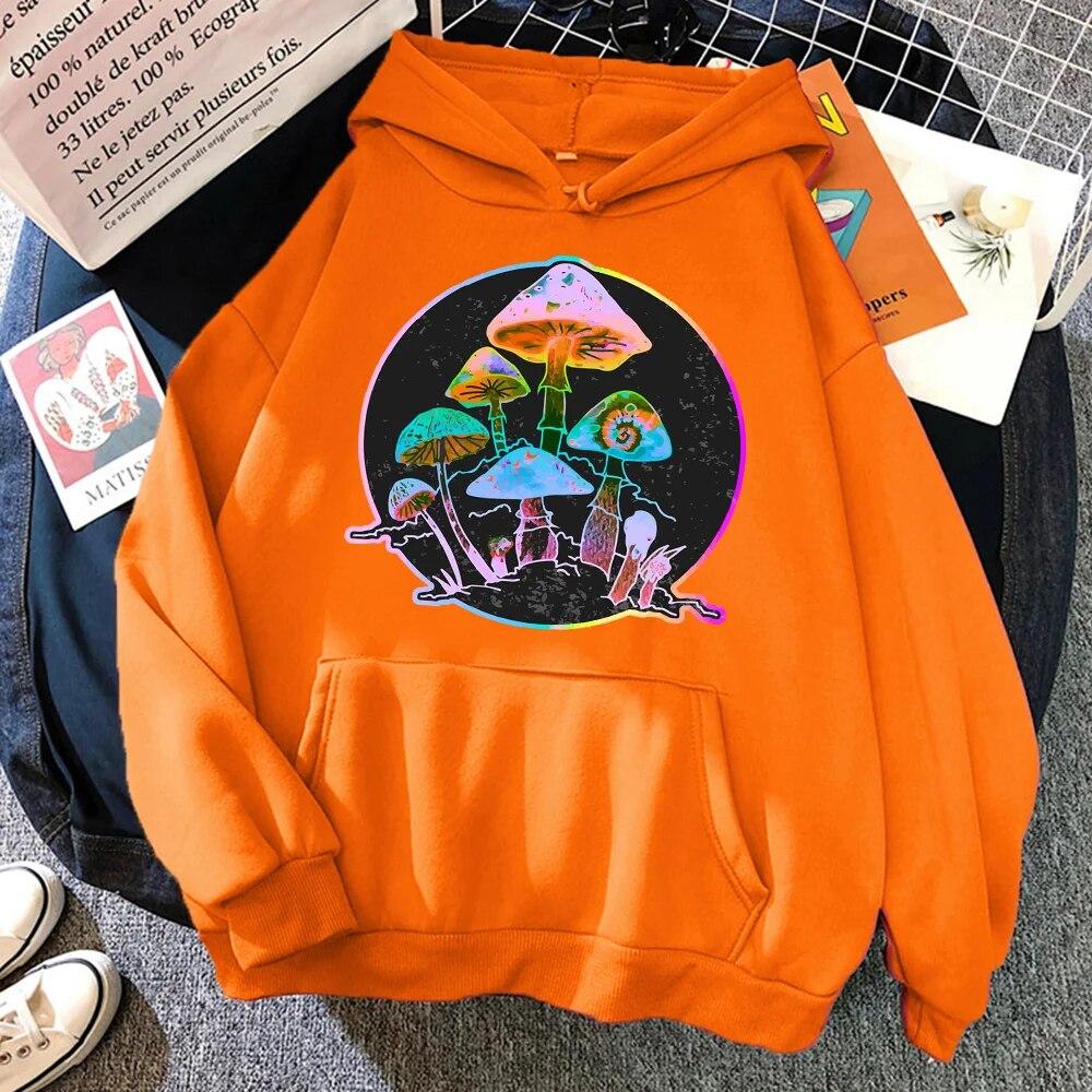 

Garden of Shrooms красочная неоновая одежда с принтом, модные свободные толстовки унисекс, флисовая толстовка Harajuku, осенняя толстовка унисекс с карманами