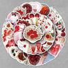 50-Pack Korean Cherry INS Style Mochi Stickers - Fresh Color Creative Designs for Journals, Phones, and Computers
