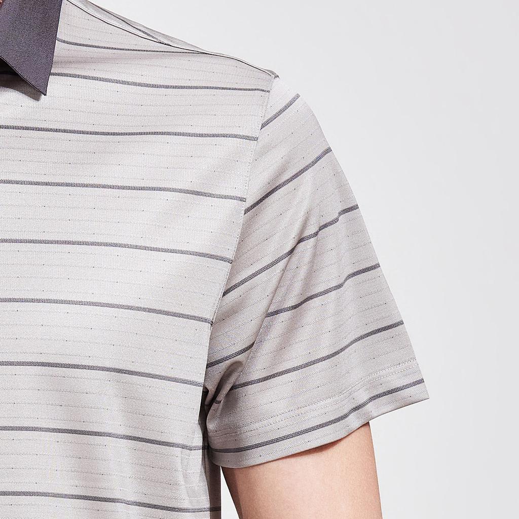 Light luxury business summer fashion striped men's polo shirt with mulberry silk and triacetate silk