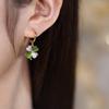 High-Grade Luxury Green Four-Leaf Clover Earrings Delicate Good-Looking Earrings Buckle Fashionable Trend Of Diamond-Set Ladies Earrings