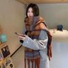 New Colorful Cashmere Scarf Soft Stripe Pattern Scarves Long Tassel Wraps Mohair Plaid Thickened Shawl Women Winter Muffler