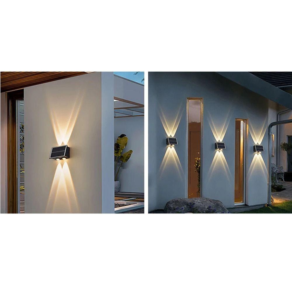 Warm/White/RGB Lights 4/6/8 LED Solar Light IP65 Waterproof Fence Solar Lamp Courtyard