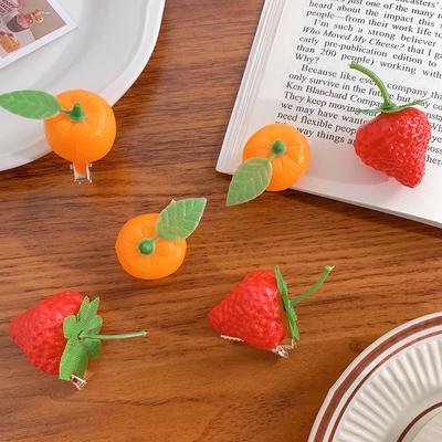 Nuevos Pasadores de Fresa Lindos Accesorios para el Cabello de Resina Pinza Lateral para Flequillo de Niña Dulces Pinzas para el Cabello Joyería para la Cabeza