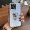 Luxury Bling Rhinestone Heart Ring Bracket Clear Phone Case for Realme C53,C51,Note 50 4G Stand Cover