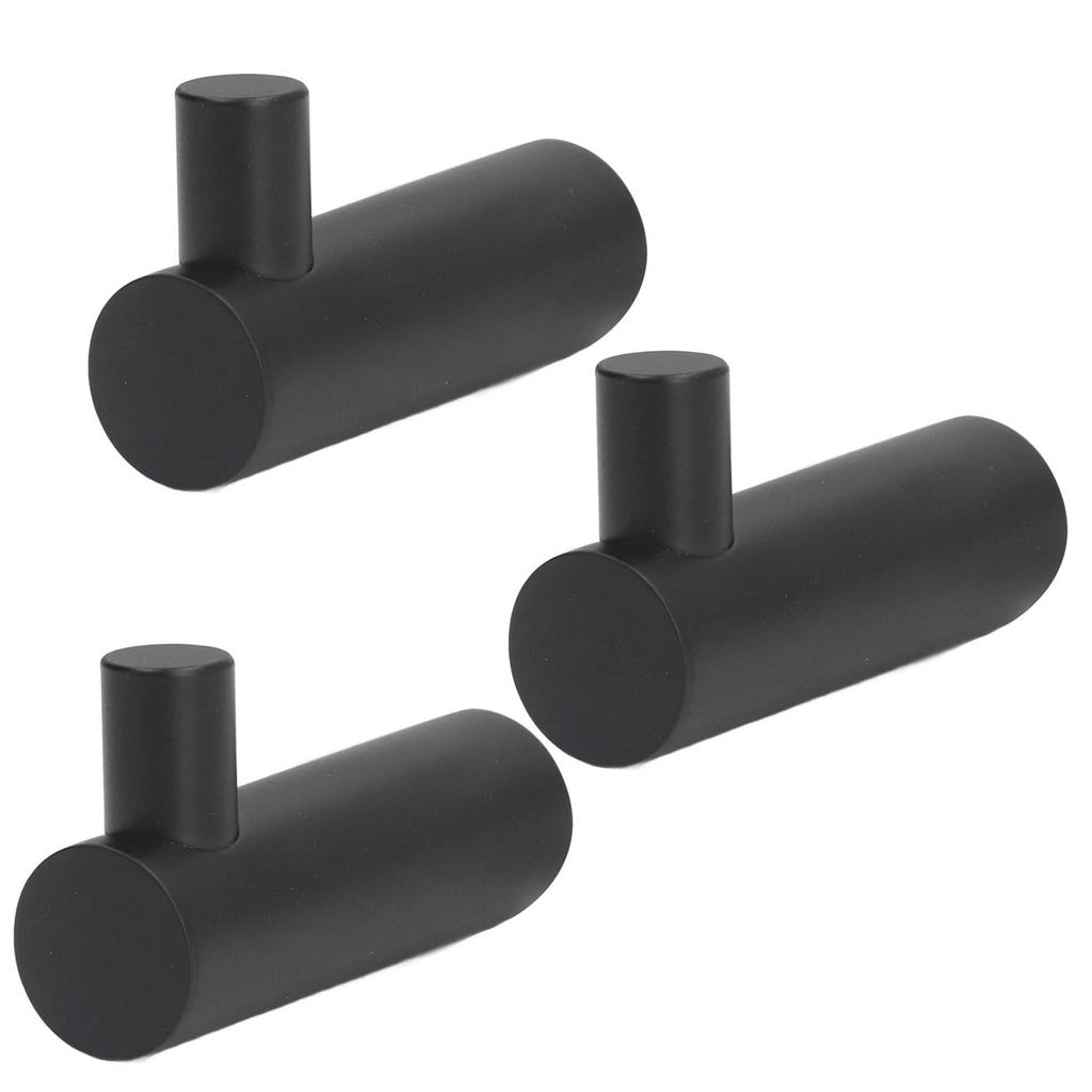 3 Stück Badetuchhaken Mattschwarz Edelstahl Wandhandtuchhaken für Badezimmer Küche Balkon Mattschwarz