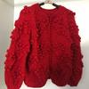 Herbst und Winter Neu Damen Wollkugel Fledermausnadel Dicke Wolle Locker und Dünn Kurzer Pullover Cardigan Jacke Damen