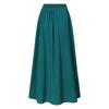 Spring and Summer New Retro Literary Style Loose Elastic Waist Color Matching Cotton and Linen Skirt Was Thin A-line Skirt
