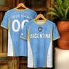 Maillot de Football Personnalisé Nom Numéro Argentine N° 10 Rayure Rétro Manches Courtes Séchage Rapide T-shirt Ventilateur Football Entraînement T-shirts Sportifs
