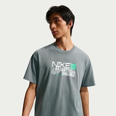 Nike T Shirts Men s Gray Blue Crew Neck Moderate L