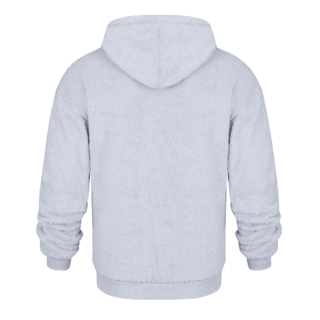 Men's Solid Color Plush Half-Zip Sweatshirt Hoodie Men's Sports Large Size Casual Sweatshirt