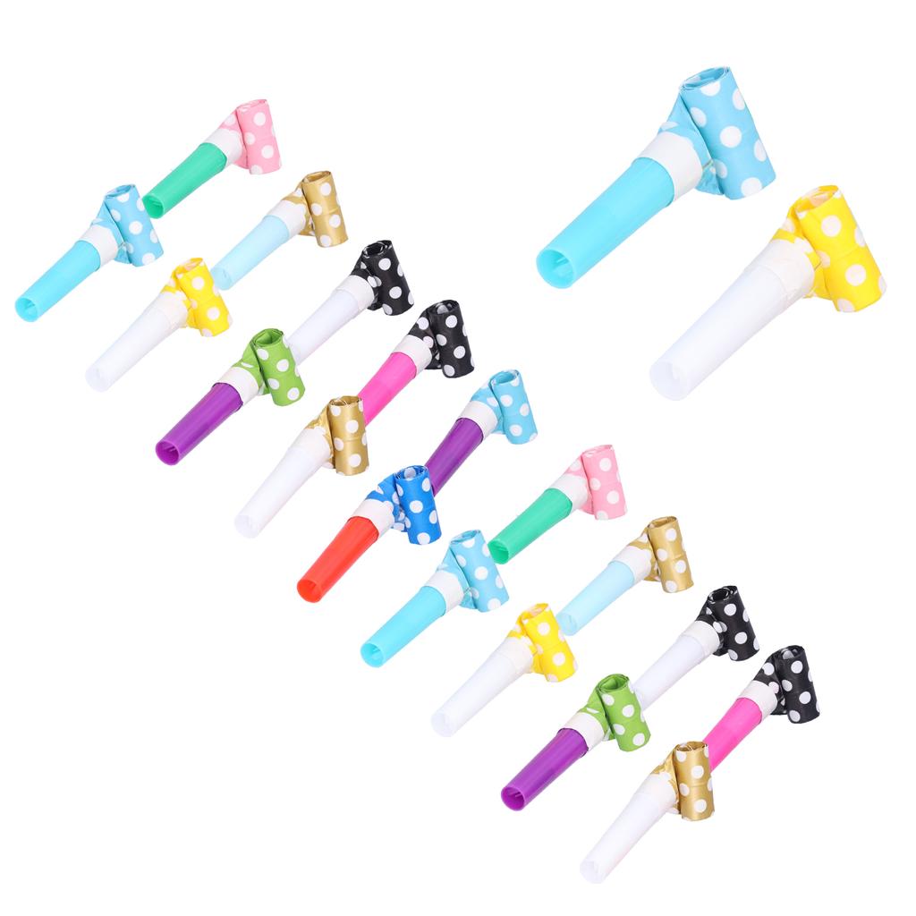 20 Set Party Blowers Cartoon Colorful Birthday Noise Makers Blow Horns Whistles Blowouts