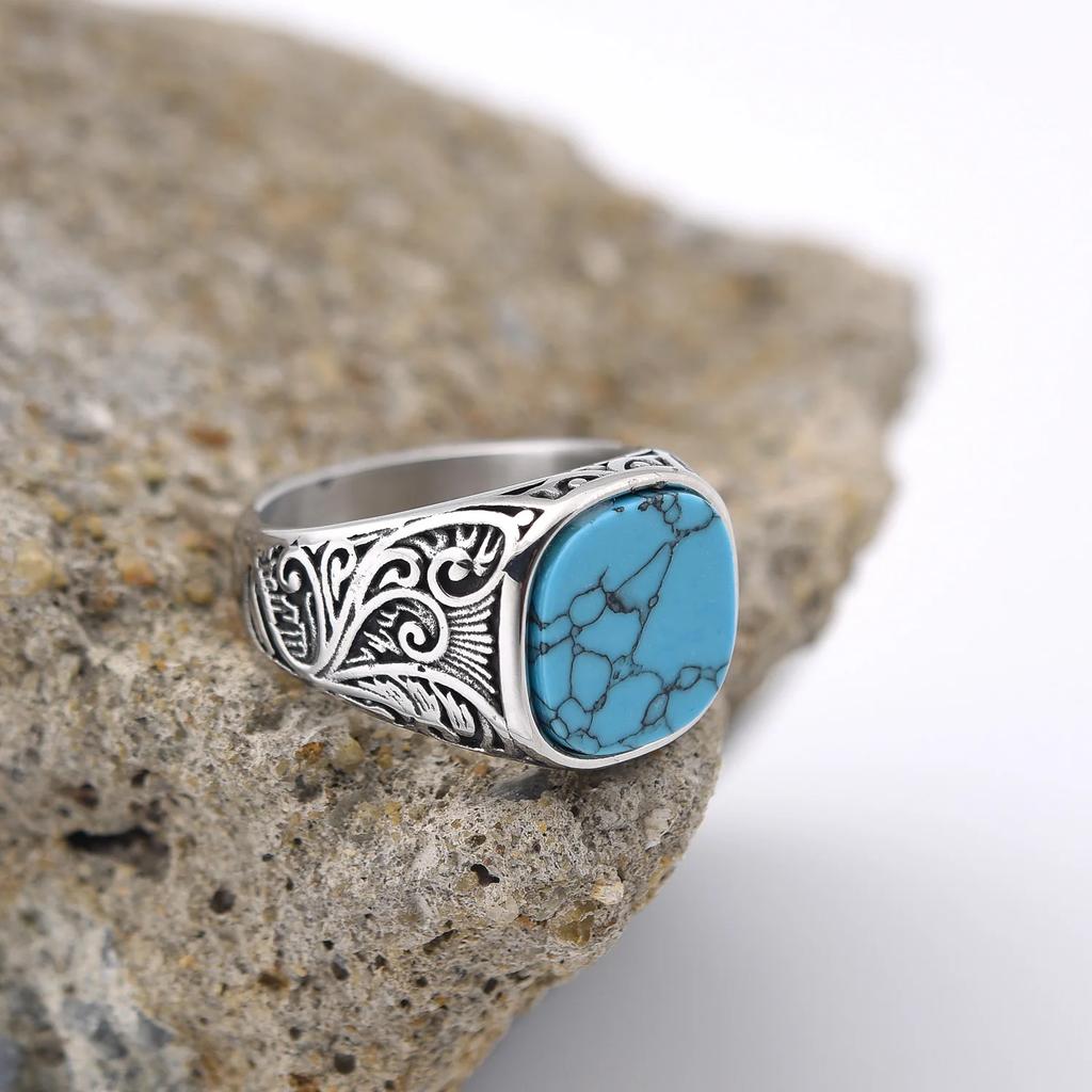 Hochwertige Herrenringe aus 316L Edelstahl im Mehrfarben-Zirkon-Stil