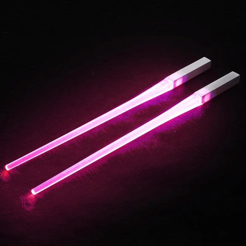 1Pair LED Luminous Chopsticks Light Up Dinning Party Tableware Multicolor Kitchen Accessories Led Stick Kitchenware Idea Product