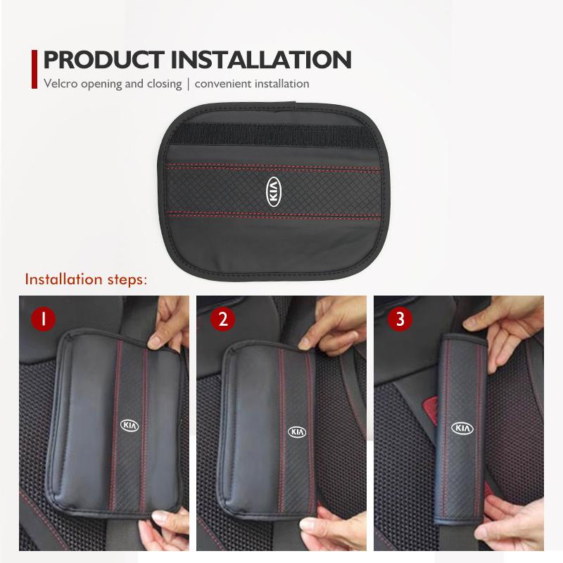 AQH1  For KIA Car Safety Belt Shoulder Protector Pad Leather Seat Belt Cover Accessories K5 K2 Rio Optima Sportage Venga Sorento