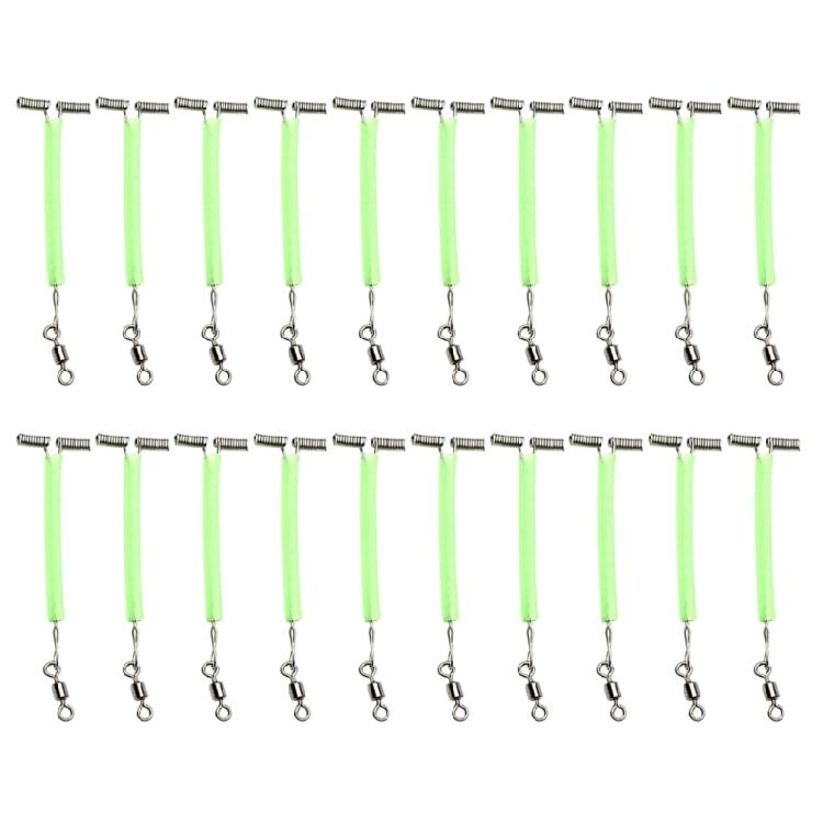 

20Pcs Stainless Fishing Line Wire Leader Traces with Swivels Luminous Tube Fishing Rigs T-Shape 3 Way Rolling Swivels 5cm