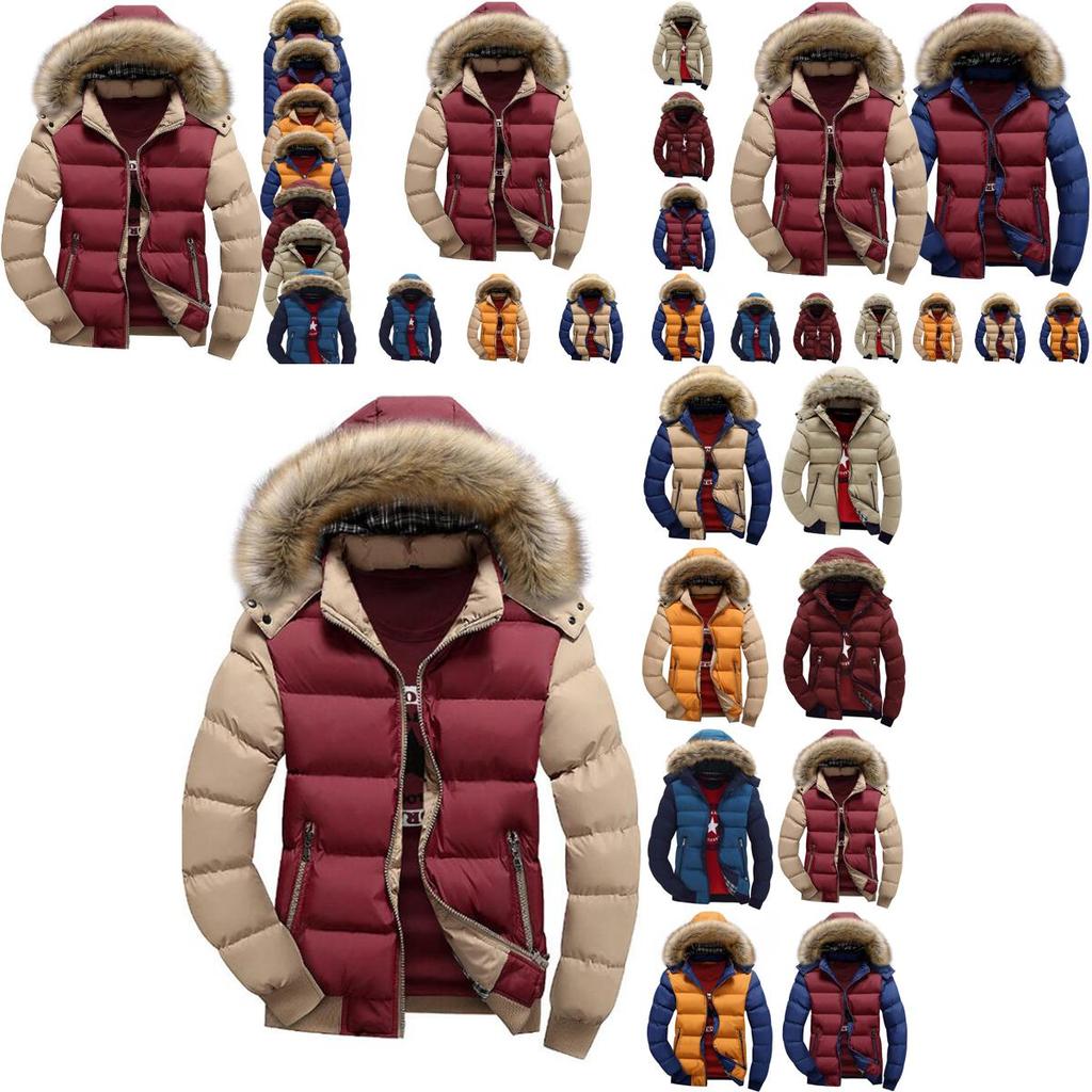 Padded Bubble Fur Hooded Coat Winter Warm Thick Puffer Quilted Jacket Parka**