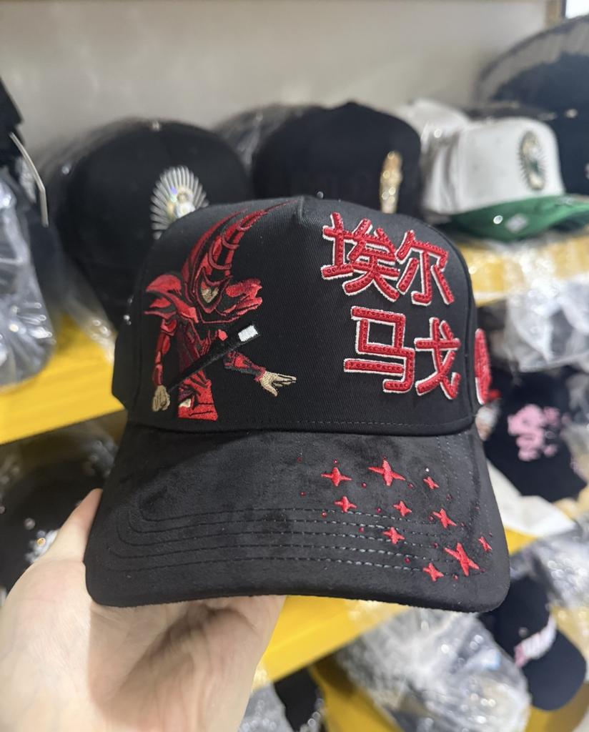 Wholesale Yo No Pesco Star Satin Lined Terry Dobby Embroidered Bling Sports Cap 5 Panel Rhinestone Brim Baseball Caps Barbas