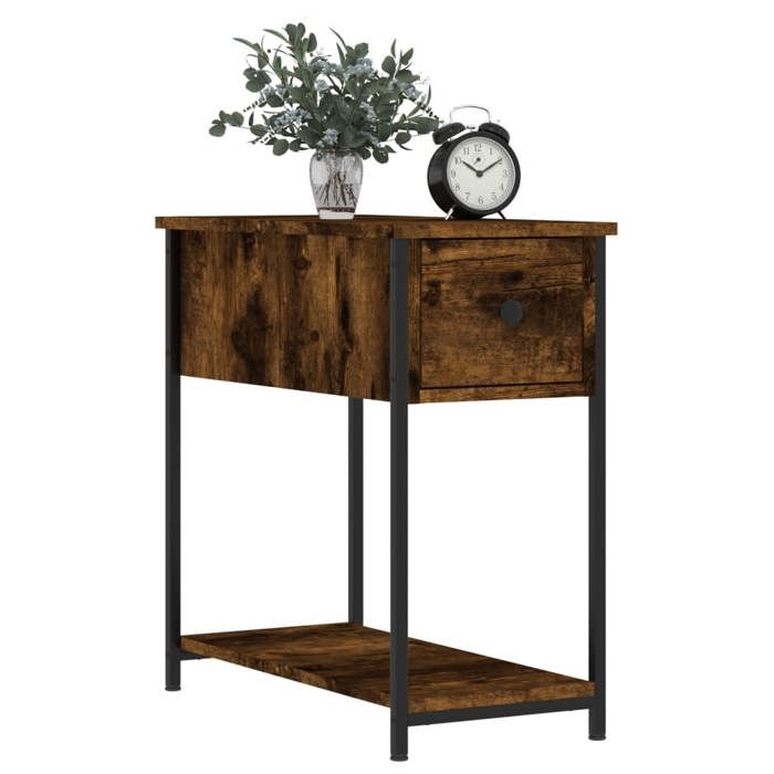 VidaXL Table de chevet chêne fumé 30x60x60 cm bois d'ingénierie 826057
