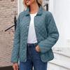Women's Fashionable Solid Color Long Sleeved Buttoned Pocket Casual Lightweight Cotton Jacket