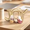 Nativity Scene with JOY Letters Gold-Finished Sign Figures