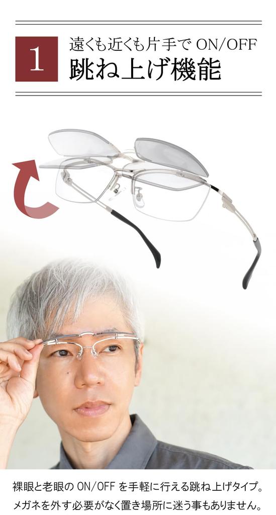 Dimmable Reading Glasses Square Silver Planned by Sabae Manufacturer UV Protection Case Included [FEELLIFE] FLH-001PH-1+1.50