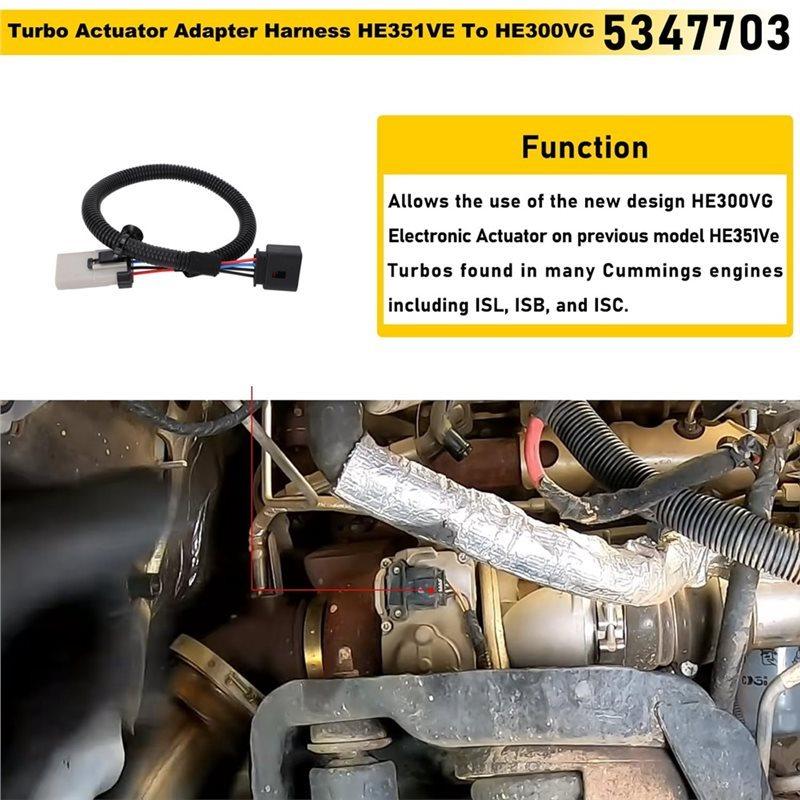 Turbo Actuator Adapter Harness Replacement Part 5347703 5347703H 534770300 For Dodge Ram 6.7L ISB Engine Holset HE300VG HE351VE