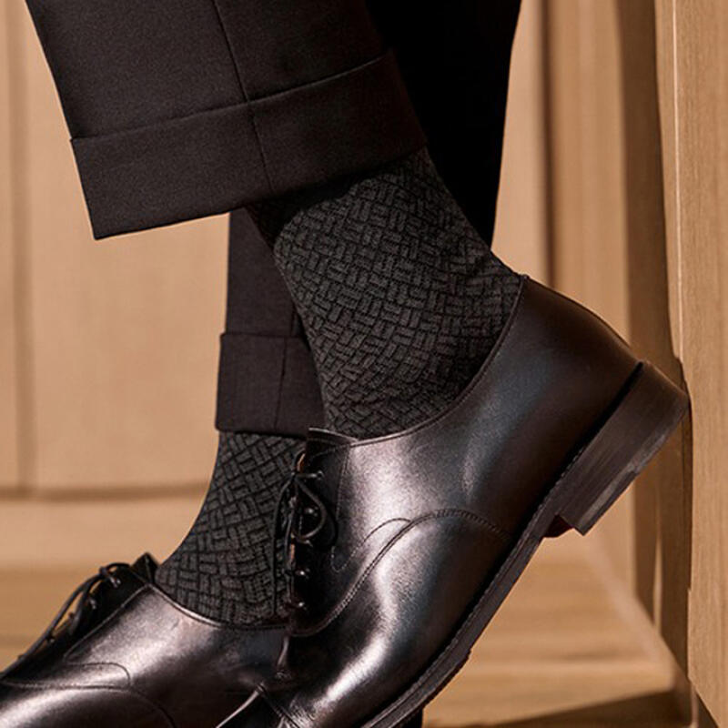 Gentleman's Suit Socks Square Check Pattern Socks HM-95-HA