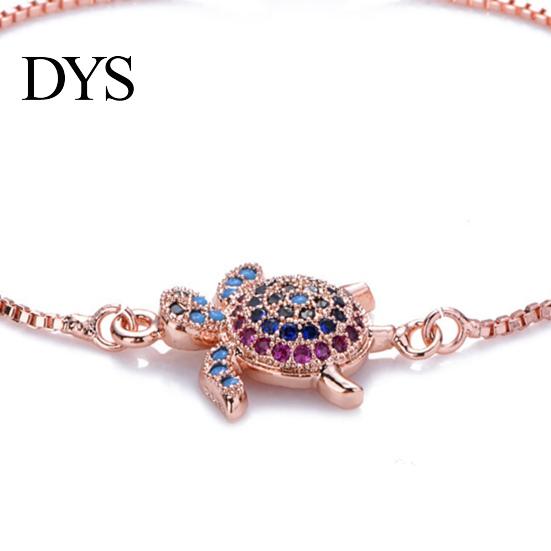 Modisches Armband Schildkröte Verstellbar Glänzend Bunt Strasssteine Funkelnd Geometrisch Dekorativ Geschenk Armreif Damen Mädchen Meer Zierlich Schmuck für Verabredungen