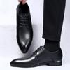 Men Dressing Shoes Lace Up Formal for Men's Wedding Shoe Leather Social Wedding Designer Pointed Toe Black Office Men Shoes