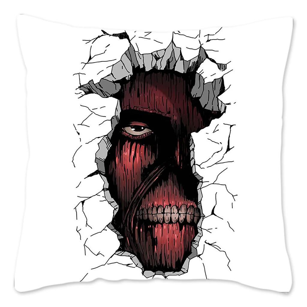 Attack On Titan Pillow Case Home Decoration Polyester Cushion Cover for Sofa Bedroom Throw Pillow Cover Housse De Coussin
