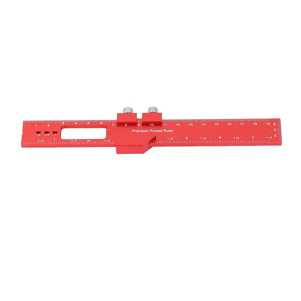 Woodworking Ruler 8 Inch Aluminum Alloy Scribing Measuring Tool with Positioning Sliding Block